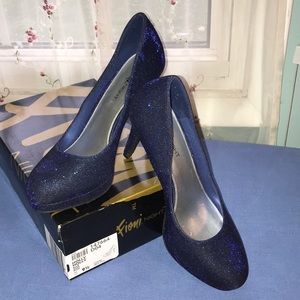 Fioni Night blue sparkle pumps